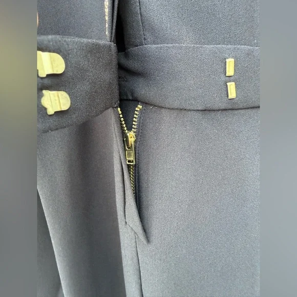 Rachel Rachel Roy Black Sleeveless Jumpsuit Gold Stud Trim Straight Leg Sz 2 NWT - Picture 15 of 16